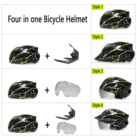 4-in-1 Lightweight 18 Breathable Holes MTB Detachable Sun Visor