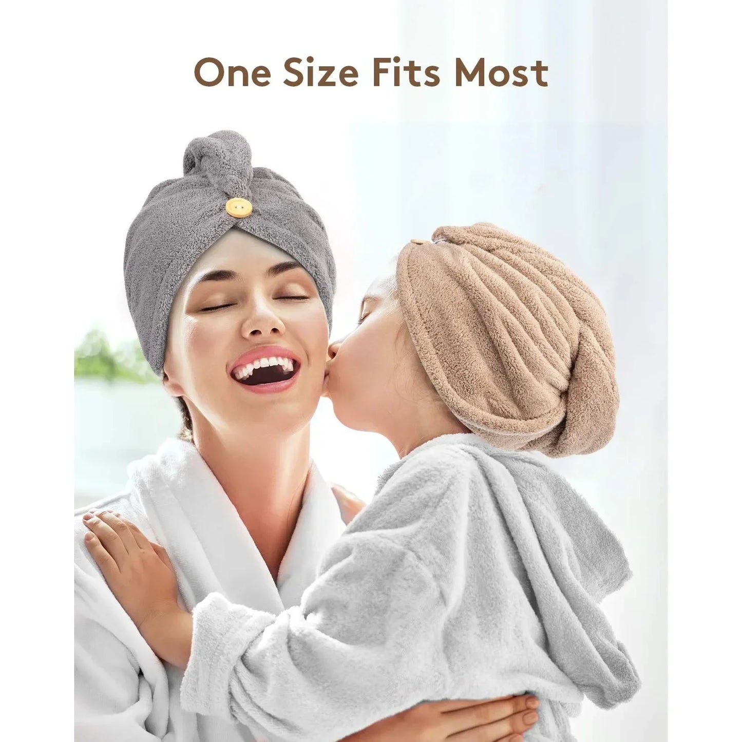 3 Pack dry hair towel, with buckle, super absorbent