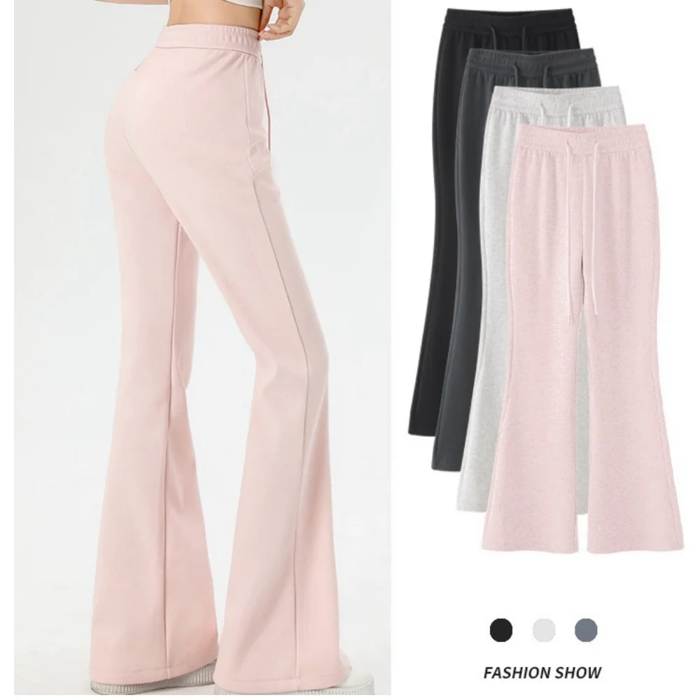 Chic Hotsweeet Casual Matching Yoga Sportswear Streetwear Women's Flare Pant Y2K Low Waist Lace Patchwork Korean Lady's Legging