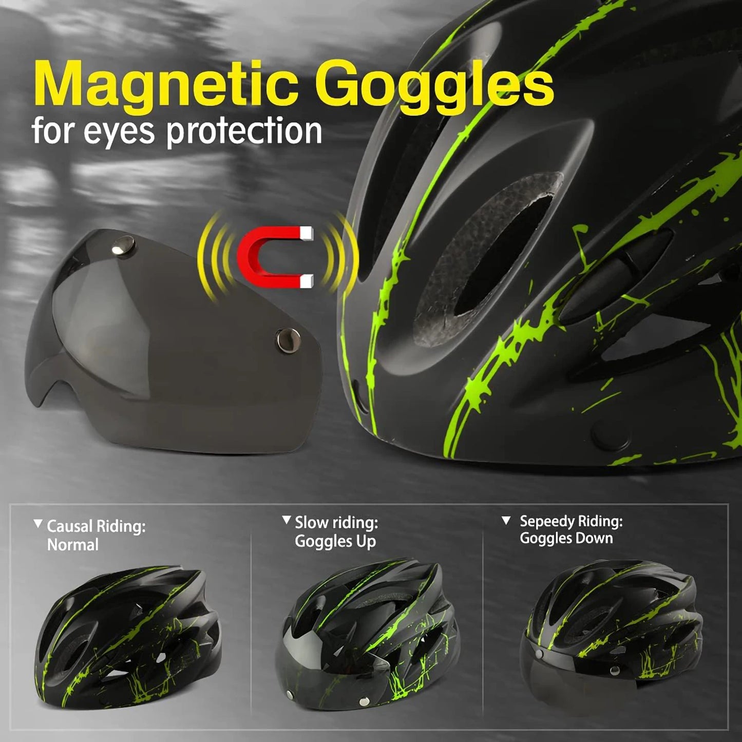 4-in-1 Lightweight 18 Breathable Holes MTB Detachable Sun Visor